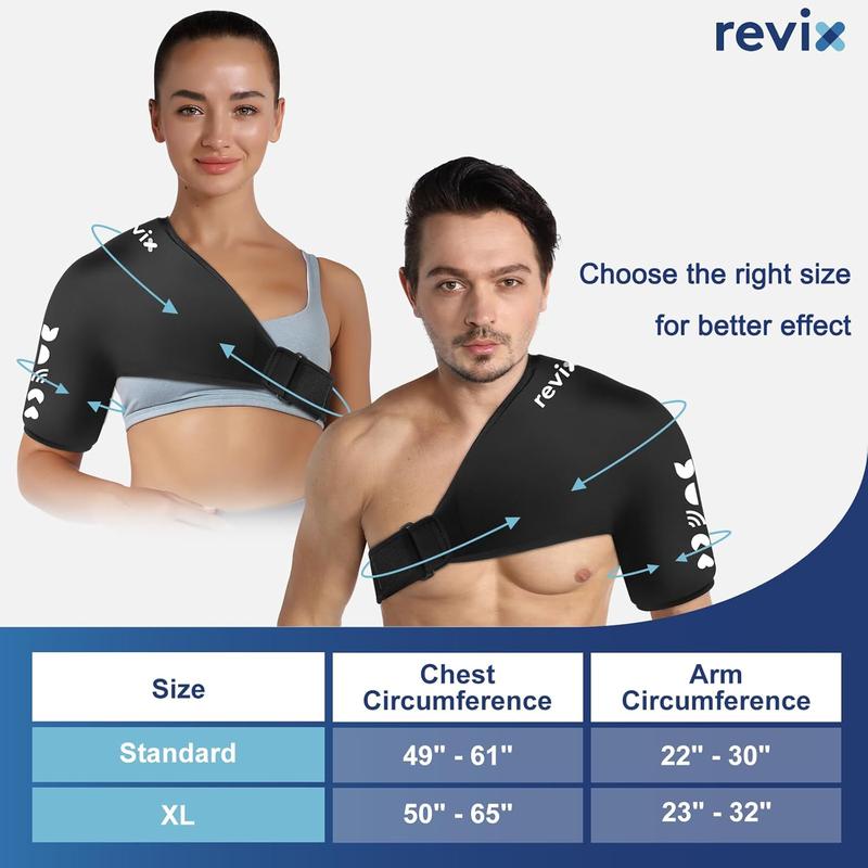 REVIX Soft Gel Ice Pack for Shoulder and Arm, High Elastic Reusable Cold Pack Long-lasting Cooling