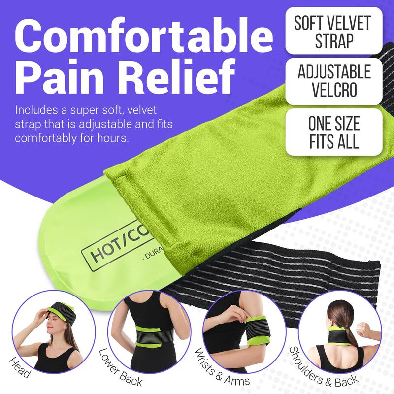 Reusable Hot and Cold Gel Ice Pack Wrap (4 Pack) for Injuries | Adjustable & Flexible for Knees, Back, Shoulders, Arms, and Legs –