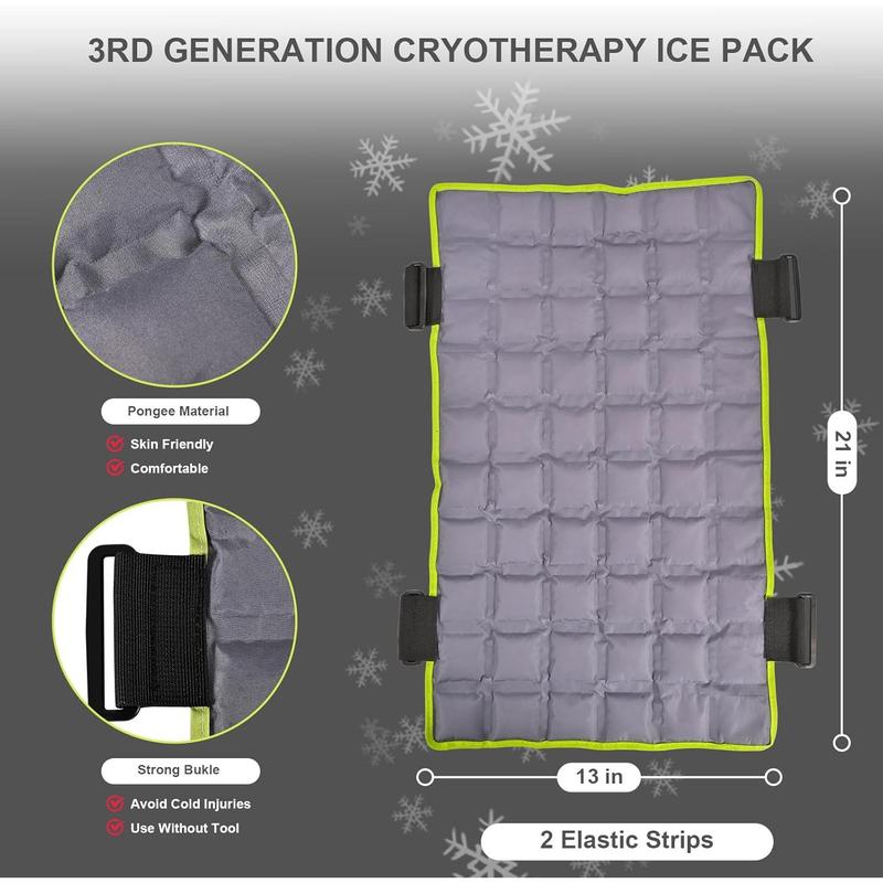 Ice Packs for Injuries Reusable, New Tech Large Gel Cold Pack for Full Back, Knees & Shoulder, Cold Compress Gel Pad, 21"x 13" Hot & Ice Pad Effective Pain Relief & Easy to Carry, Elegant Gray