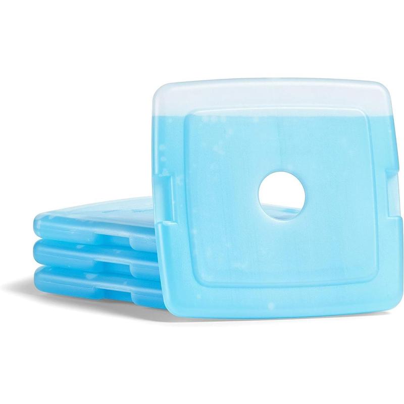 Cool Coolers  4 Pack Slim Ice Packs, Quick Freeze Space Saving Reusable Ice Packs for Lunch Boxes or Coolers, gift，Blue