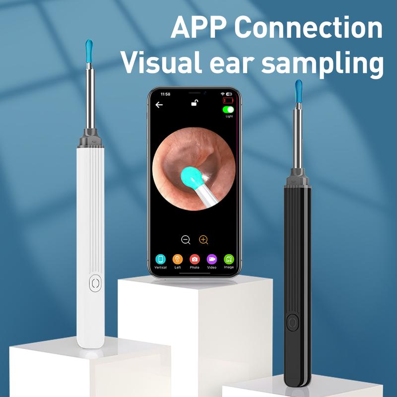 Ear Wax Removal Kit with Camera and Light, 360° Wide Angle Ear Cleaning Tool with 6 Ear Spoon And 8 Ear Picks Set for iPhone & Android Phones