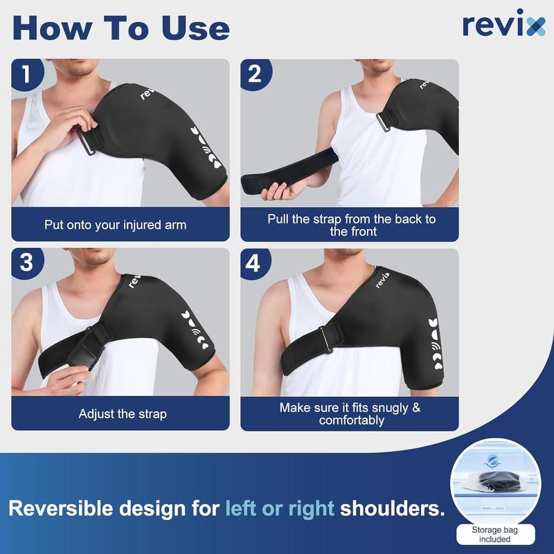 REVIX Soft Gel Ice Pack for Shoulder and Arm, High Elastic Reusable Cold Pack Long-lasting Cooling