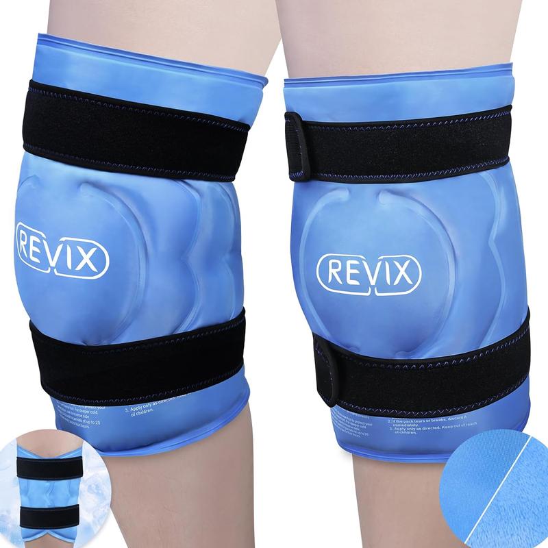 REVIX 20'' XXXL Knee Ice Packs A Set of 2，Extra Large Soft Gel Cold Packs for Multiple Parts, Long-lasting Cooling with Freezer Storage Bags