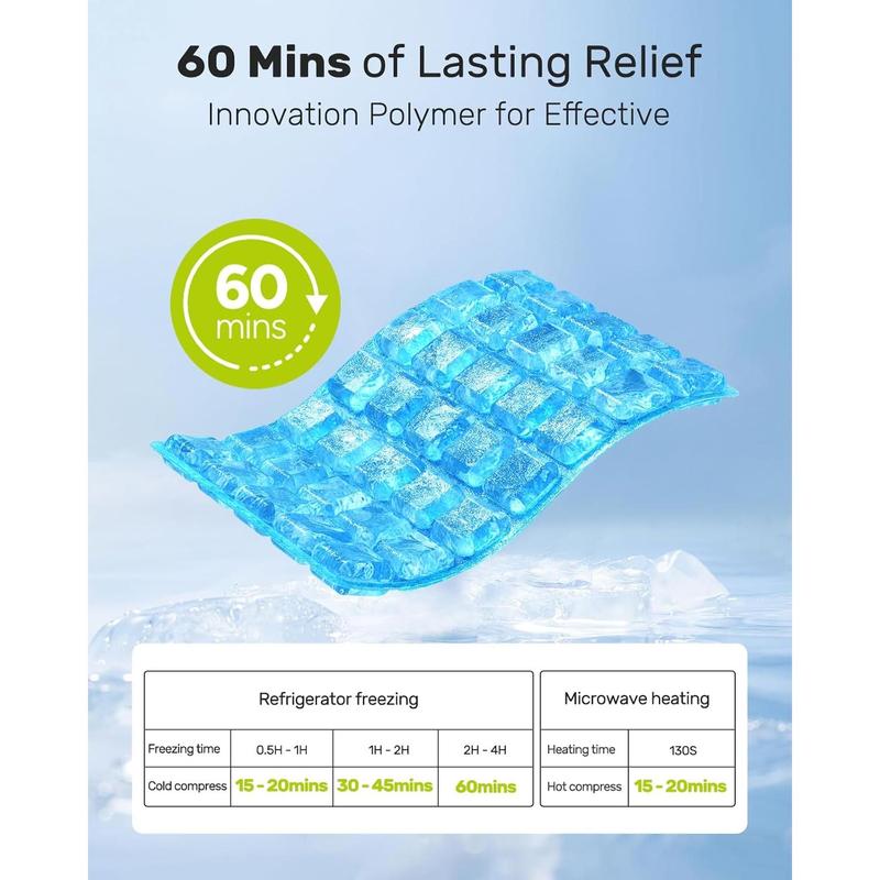 2 Pack XL Gel Ice Packs Wrap with Straps, 15.35"x11.4" Absorbent Cold Packs for Injuries Reusable Gel, Flexible Hot & Cold Compress for Knee Back Shoulder Pain Relief Tendonitis Swelling