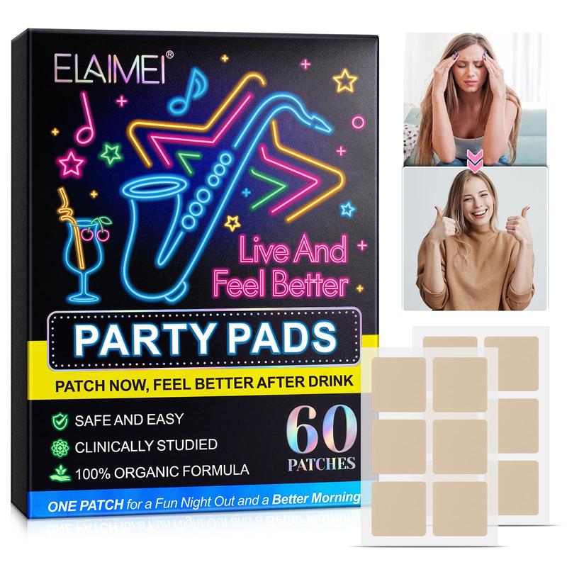 Party Stickers, 60pcs box Professional Party Patch for Live and Feel Better After Drinking, Portable Body Care Patches for Men & Women