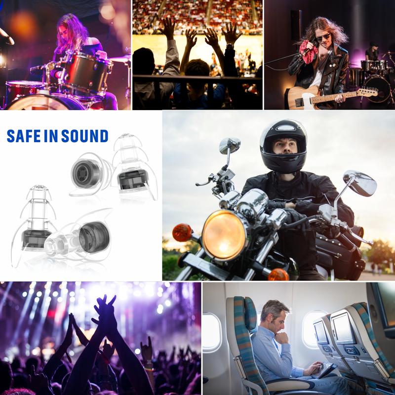 Hearprotek HP16 2 Pairs High Fidelity Concert Ear Plugs, Silicone Reusable Noise Reduction Musicians Earplugs,Hearing Protection for Loud Music,Concerts,Rave,Festival,DJ’s,Nightclub,Party (23dB & 26dB) high fidelity noise cancellation noise reduction