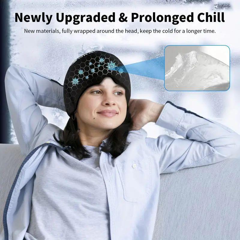 Cold Compress Gel Mask, 1 Count Reusable Cold & Hot Compress Eye Mask, Elastic Ice Hat, Face Cold Compress Head Cover, Skin Care Tool for All Skin Types, Christmas Gift