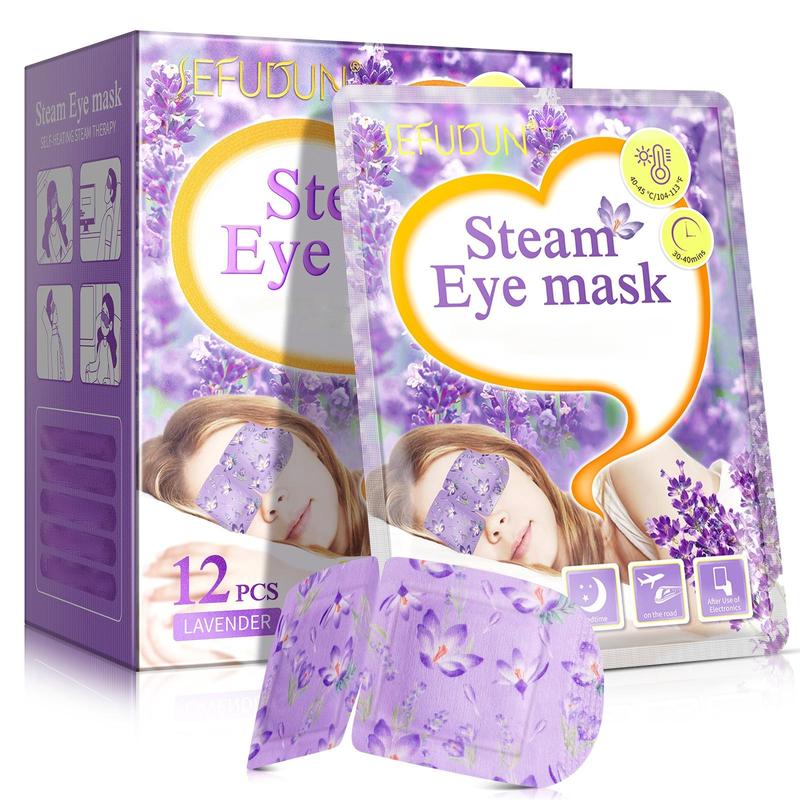 Sefudun Steam Eye Mask (12 PCS  BOX) Self Heating Warm Eye Mask Relaxation for Dry & Tired Eyes