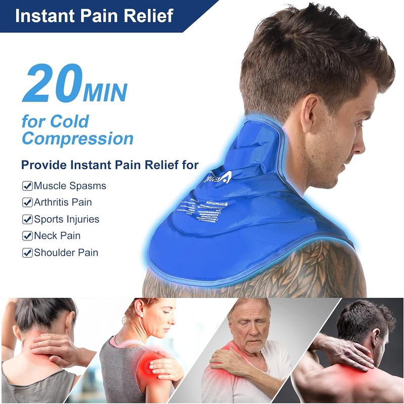 Ice Pack for Neck and Shoulders Cold Compress Therapy Shoulder Ice Packs for Injuries Reusable Gel, Large Upper Back Cold Pack Wrap for Swelling, Bruises, Sprain, Surgery