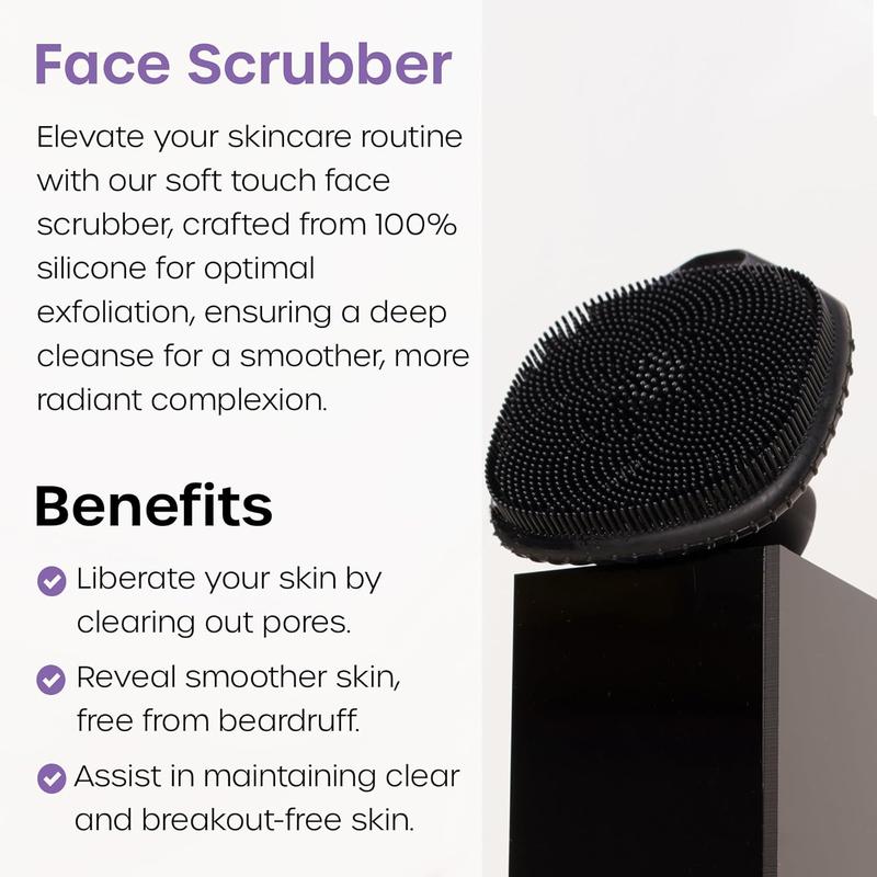 The Man Face Scrubber - Silicone Face Scrubber for Men - Gentle Exfoliator Face Massager - Flex Face Brush for Men - Removes Dead & Dry Skin - Face Care Grooming - Facial Cleansing Brush (1 Pack)