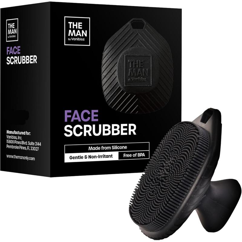 The Man Face Scrubber - Silicone Face Scrubber for Men - Gentle Exfoliator Face Massager - Flex Face Brush for Men - Removes Dead & Dry Skin - Face Care Grooming - Facial Cleansing Brush (1 Pack)