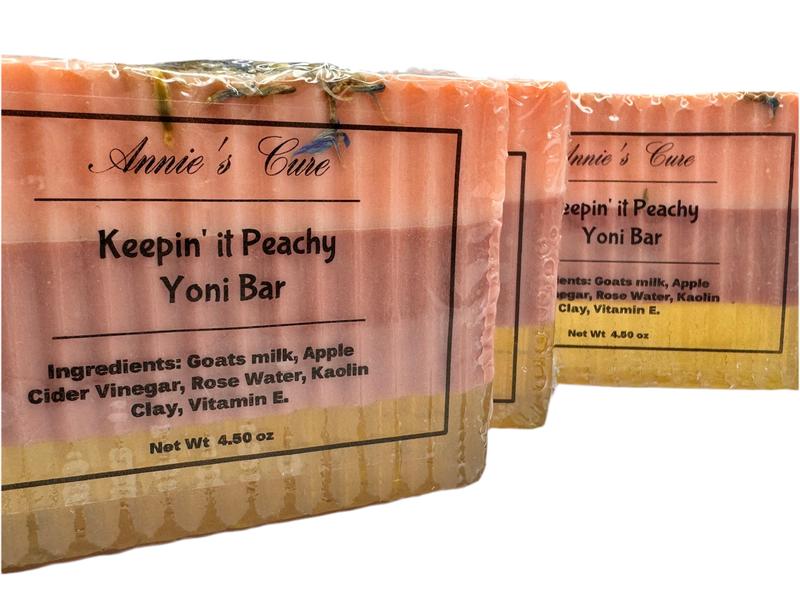 Keepin' it Peachy Yoni Bar   for Gentle Cleansing Apple Acne kitty  soap feminine  soap yoni bar