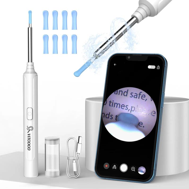 Intelligent Visual Ear Scoop with Camera & 6 LED Lights, 1 Set Waterproof Earwax Removal Tool, Earwax Removal Products for iPhone, iPad, Android System