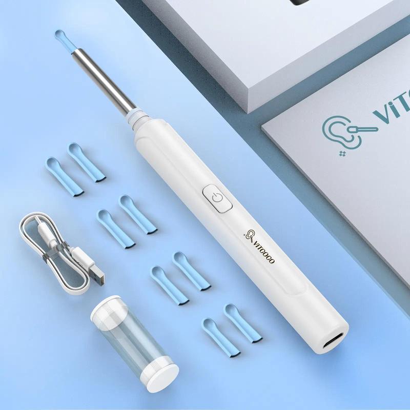 Intelligent Visual Ear Scoop with Camera & 6 LED Lights, 1 Set Waterproof Earwax Removal Tool, Earwax Removal Products for iPhone, iPad, Android System