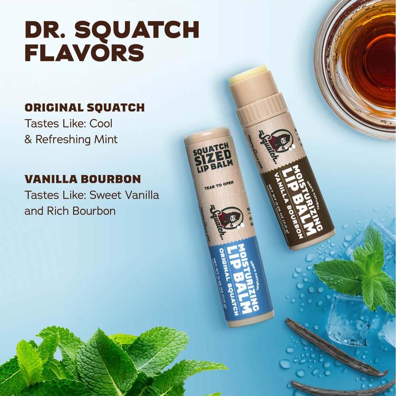 Dr. Squatch - Lip Balm 4-Pack - Lip Care for Men Moisturizing Skincare