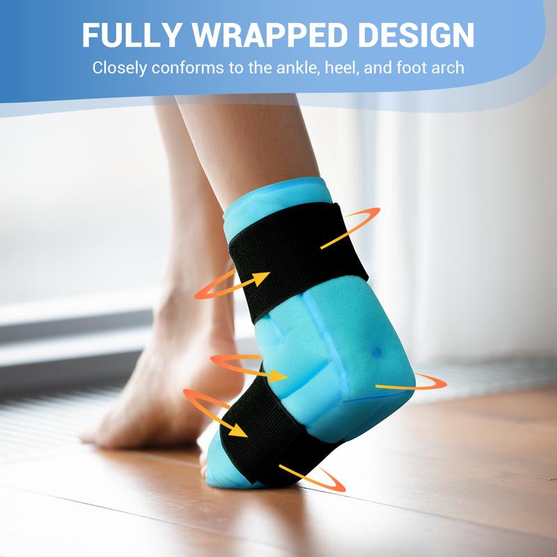 Comfytemp Large Ankle Foot Ice Pack Wrap for Plantar Fasciitis Relief, FSA HSA Eligible, Ankle Brace for Sprained Ankle, Heel Spur, Swelling, Achilles Tendonitis,Pain, Hot & Cold Therapy, 1 Pack