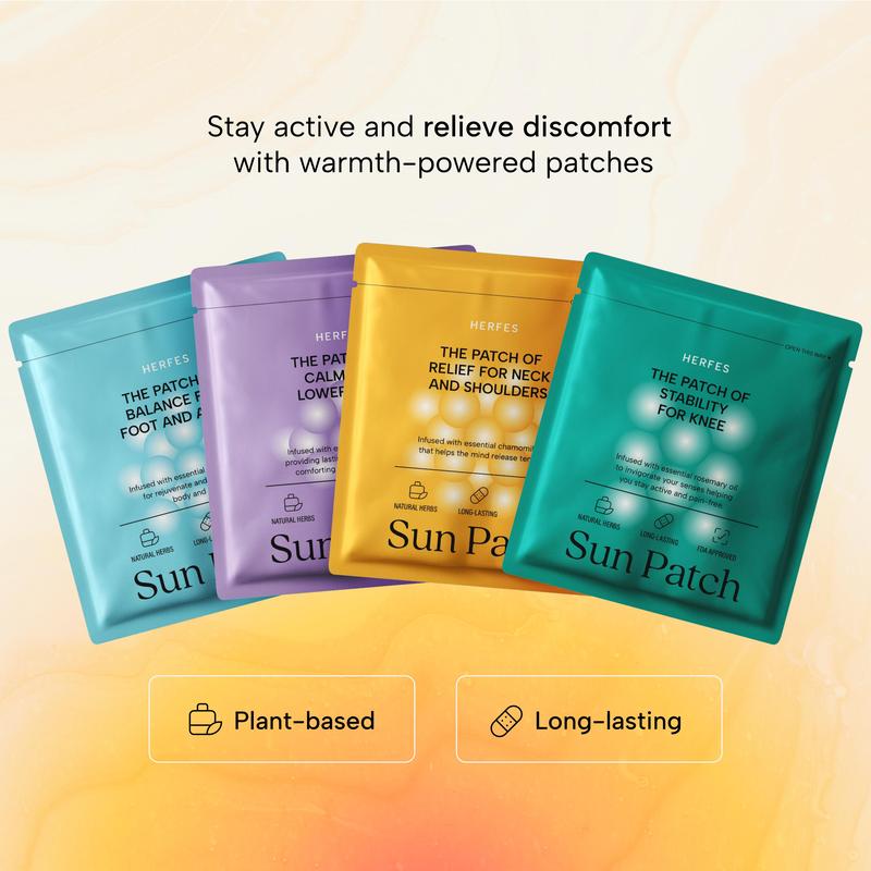 Sun Patch |  Natural Warming Relief Patches, Perfect Companion for Massagers, Unique Scents, Muscle Comfort, Natural Ingredients, Long-Lasting Relief