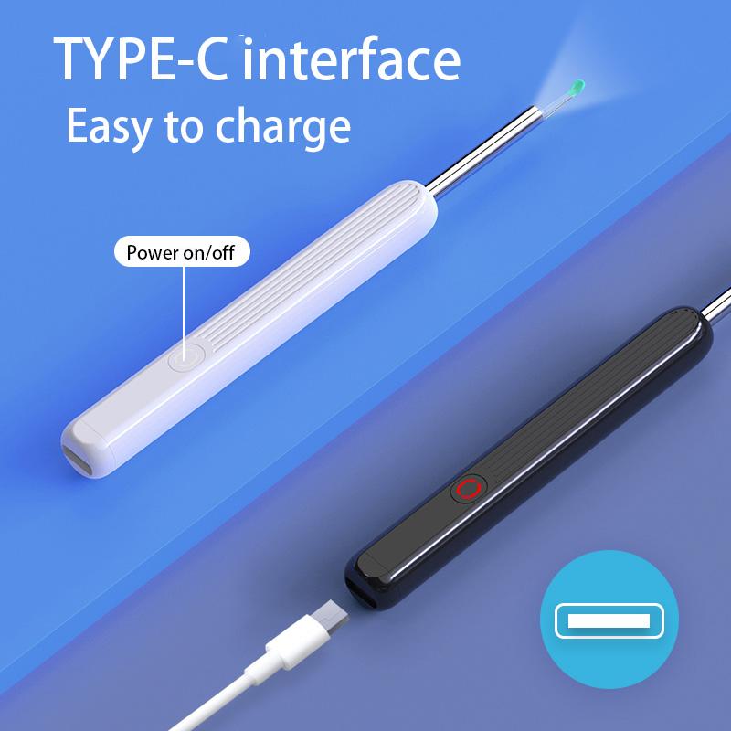 Ear Wax Removal Tool With Camera, 1 Set Portable Type-C Rechargeable Ear Cleaner, Waterproof Endoscope Ear Cleaning Tool