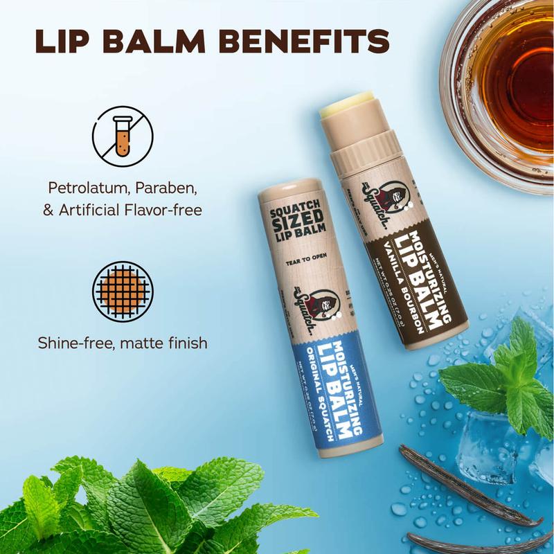 Dr. Squatch - Lip Balm 4-Pack - Lip Care for Men Moisturizing Skincare