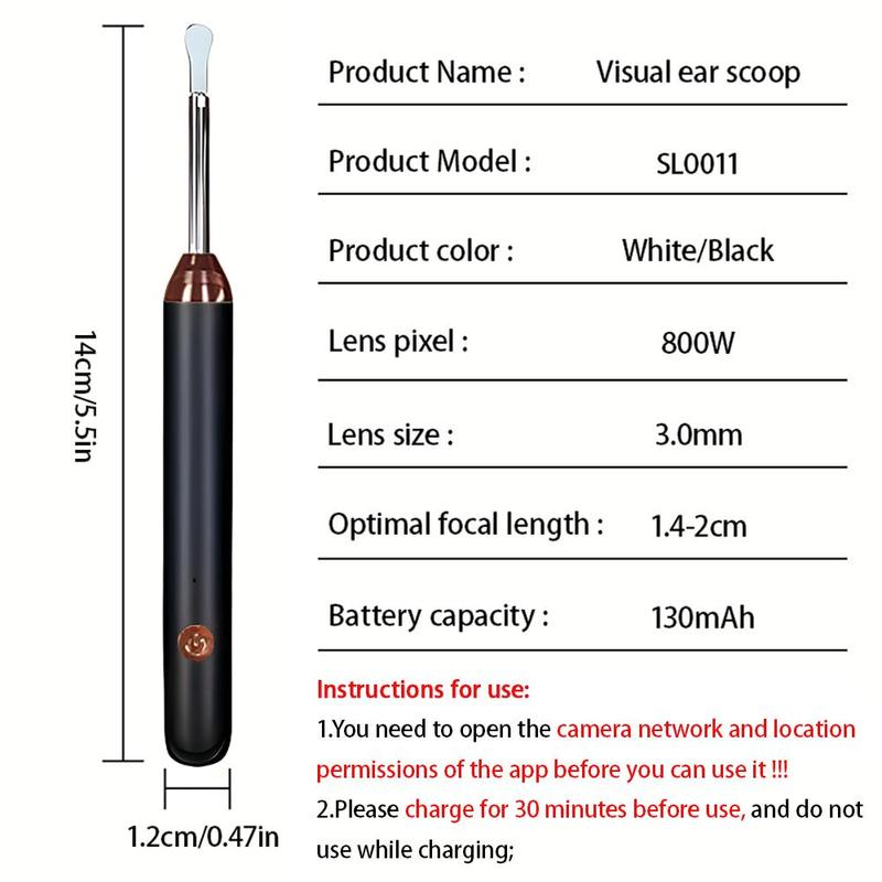 Electric Ear Wax Removal Tool, 1 Box Rechargeable Led Ear Wax Remover & Accessories, Ear Cleaning Tool for Adults, Personal Health Care Product