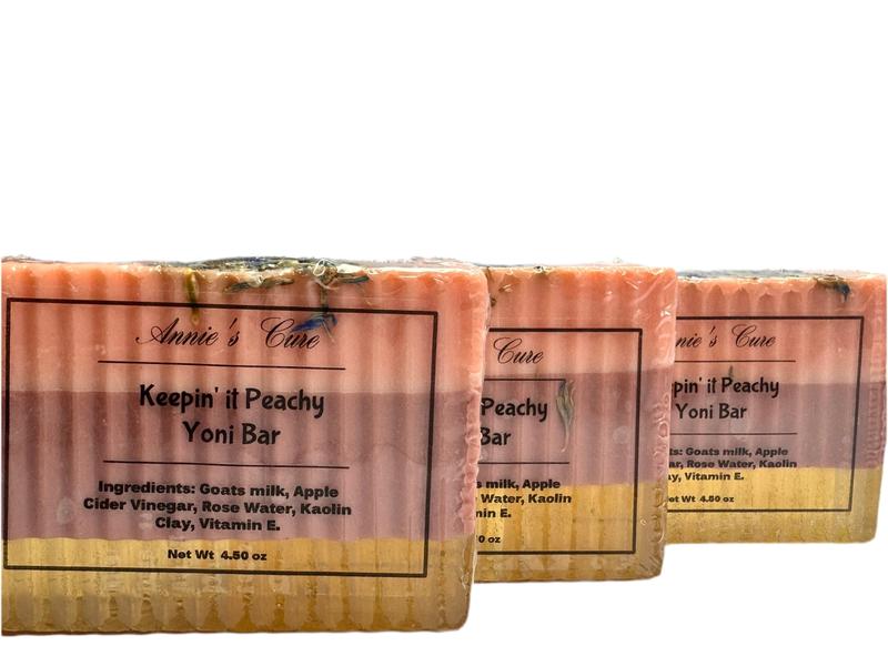 Keepin' it Peachy Yoni Bar   for Gentle Cleansing Apple Acne kitty  soap feminine  soap yoni bar