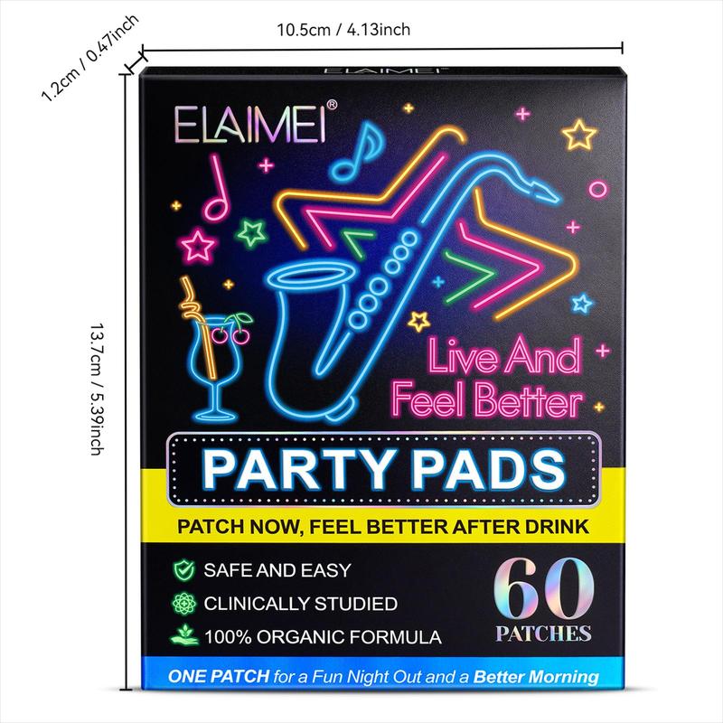 Party Recovery Patch, 60pcs box Wake Up Patch, Hangover Stickers, Strong and Skin-friendly Adhesive Patch, Easy To Carry, for Men and Women