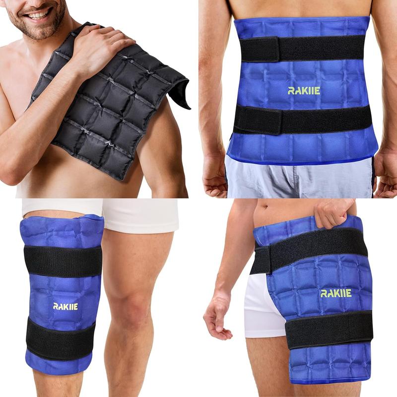 2 Pack XL Gel Ice Packs Wrap with Straps, 15.35"x11.4" Absorbent Cold Packs for Injuries Reusable Gel, Flexible Hot & Cold Compress for Knee Back Shoulder Pain Relief Tendonitis Swelling