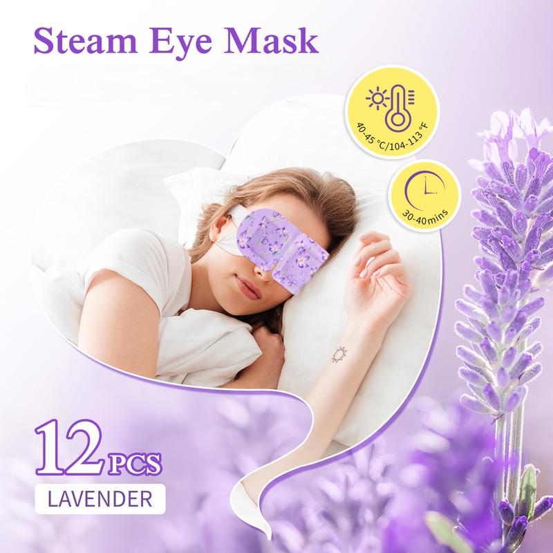 Sefudun Steam Eye Mask (12 PCS  BOX) Self Heating Warm Eye Mask Relaxation for Dry & Tired Eyes