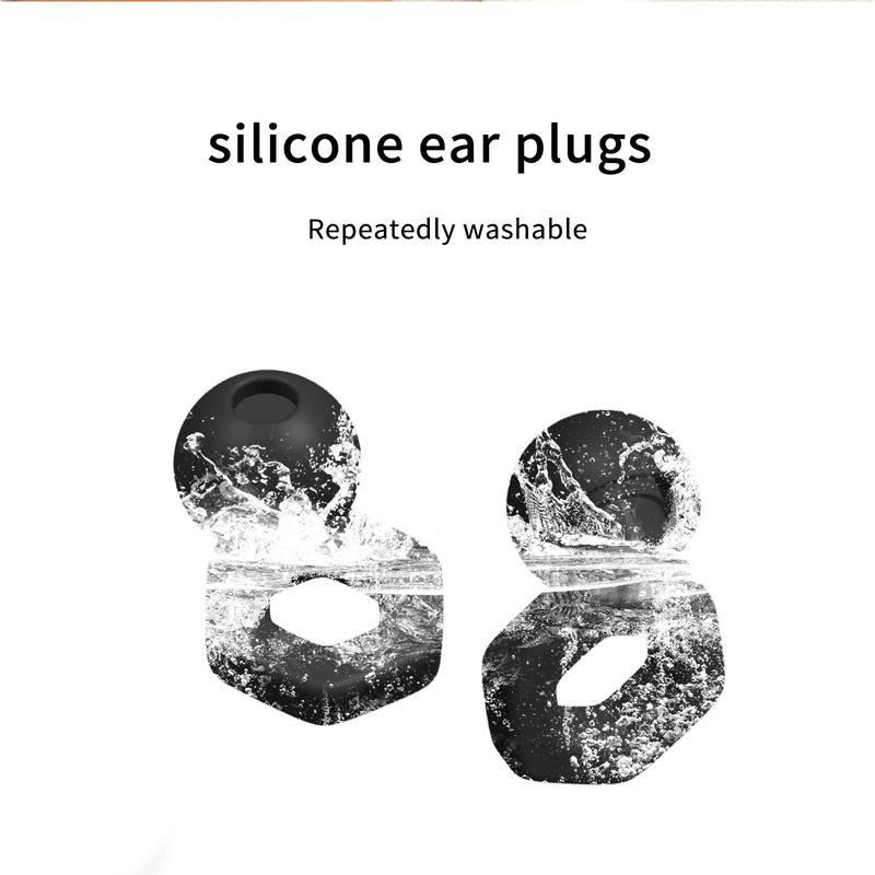 Silicone Ear Plugs for Noise Cancelling, 1 Set Including 1 Pair L Size Ear Plugs and 3 Pairs of 3 Sizes Ear Plug Covers, Ear Protection Earplugs for Sleep, Concerts, Work, Study