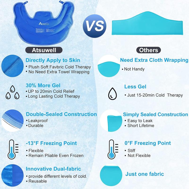 Ice Pack for Neck and Shoulders Cold Compress Therapy Shoulder Ice Packs for Injuries Reusable Gel, Large Upper Back Cold Pack Wrap for Swelling, Bruises, Sprain, Surgery