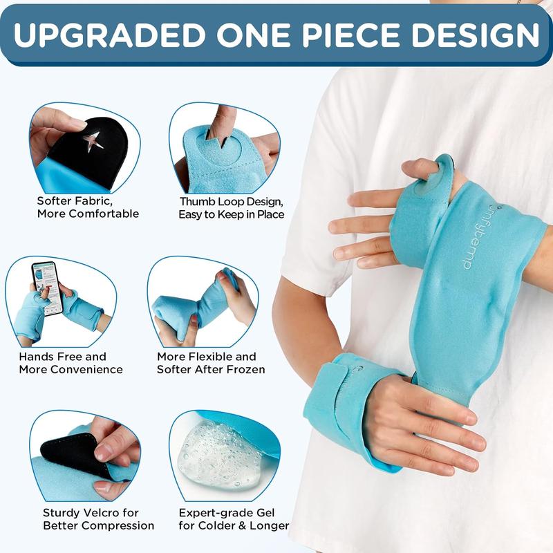 Wrist Ice Pack Wrap (2 packs) & Ankle Ice Pack Wrap (2 packs), Gel ice Packs for ankle wrist