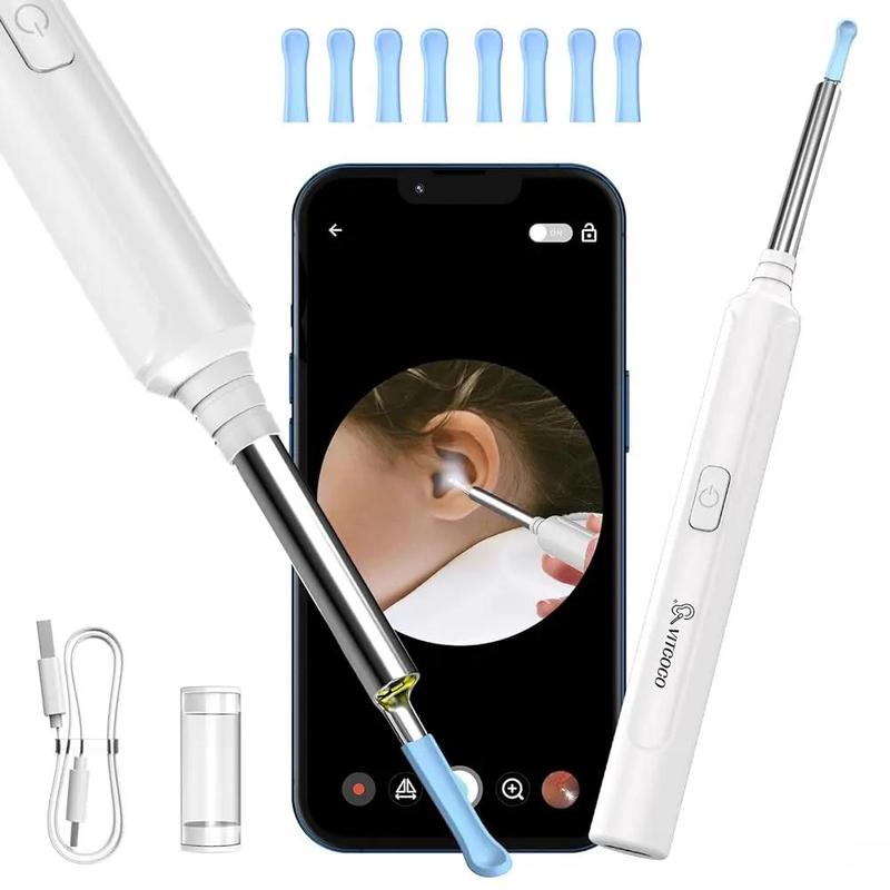 Intelligent Visual Ear Scoop with Camera & 6 LED Lights, 1 Set Waterproof Earwax Removal Tool, Earwax Removal Products for iPhone, iPad, Android System