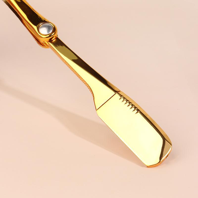 Golden Men's Manual Beard Shaver, Portable Durable Razor, Beard Shaving Tool for Daily Use