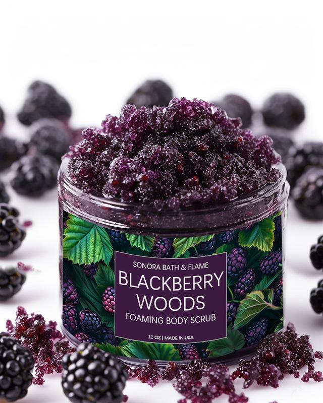 BLACKBERRY BODY SCRUB -Ultrasmooth Soft Skin with the Heavenly Scent of Fresh Juicy Blackberries - MADE IN USA