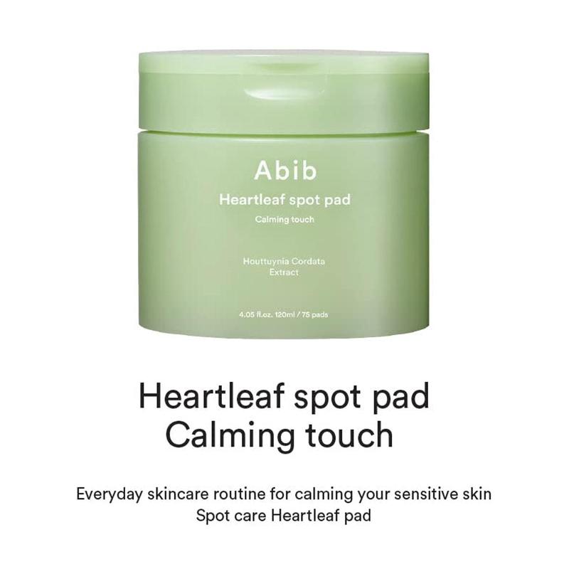 [Abib] Heartleaf Spot Pad Calming Touch (80 pads), Toner Pads for Face, Redness Relief, Instant Calming, Moisturizing Facial Toner, Light Texture, Easy to use