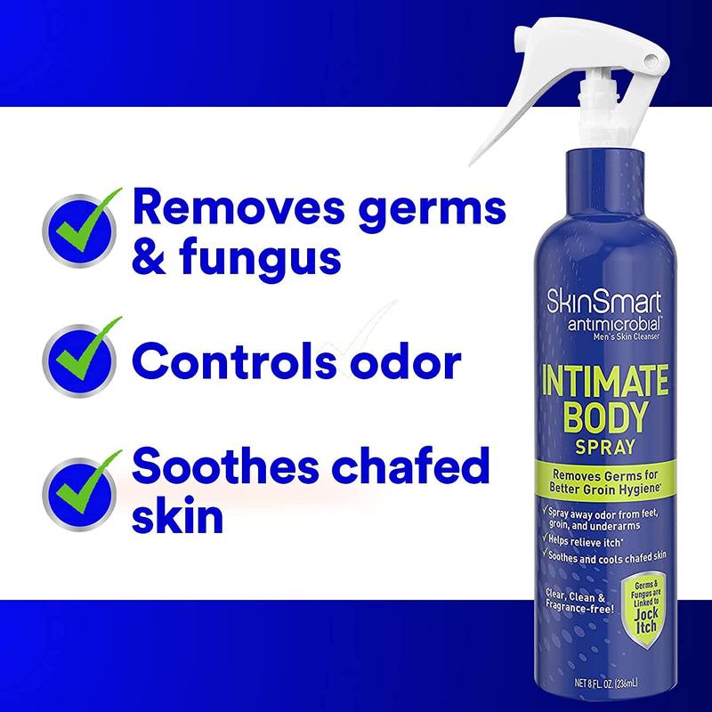 Skinsmart Men’S Intimate Spray, Hypochlorous Based Shower in a Bottle, Removes Bacteria Linked to Jock Itch and Foul Odors For, 8 Oz Spray Bottle SkinSmart Antimicrobial