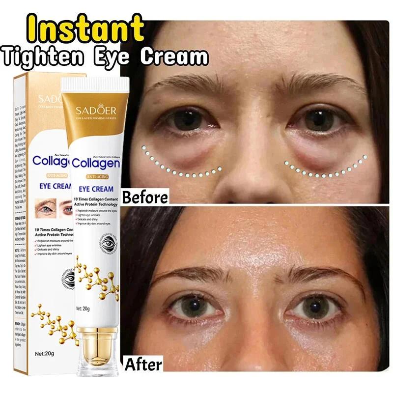 Instant Eye Bag Removal Cream Collagen Removal Wrinkles Firming Skin Fade Fine Lines Brighten Dark Circle Anti Puffiness Korean