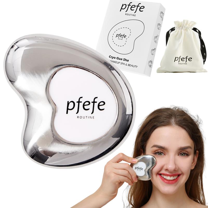 PFEFE Cryo Gua Sha Frozen Ice Cold Tools Cooling Skincare Face Puffiness Dark Circles Jawline Lifting Sculpting Beauty Facialcare Beauty Selfcare Treatment Massage Tools for Girls Women Christmas Gifts Comfort