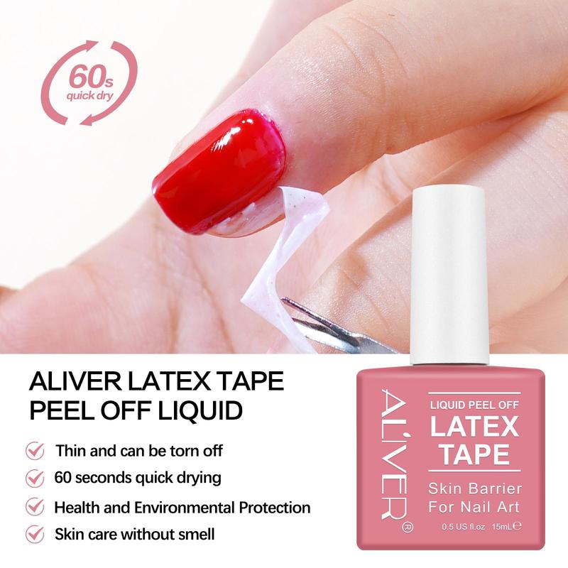 Nail Polish Gel Remover & Liquid Peel Off Latex Tape, 2 Counts set Nail Polish Fast Peeling, Prevent Nail Polish Overflow, Odorless Can Be Torn and Pulled, Painted Nails To Assist, Christmas Gift