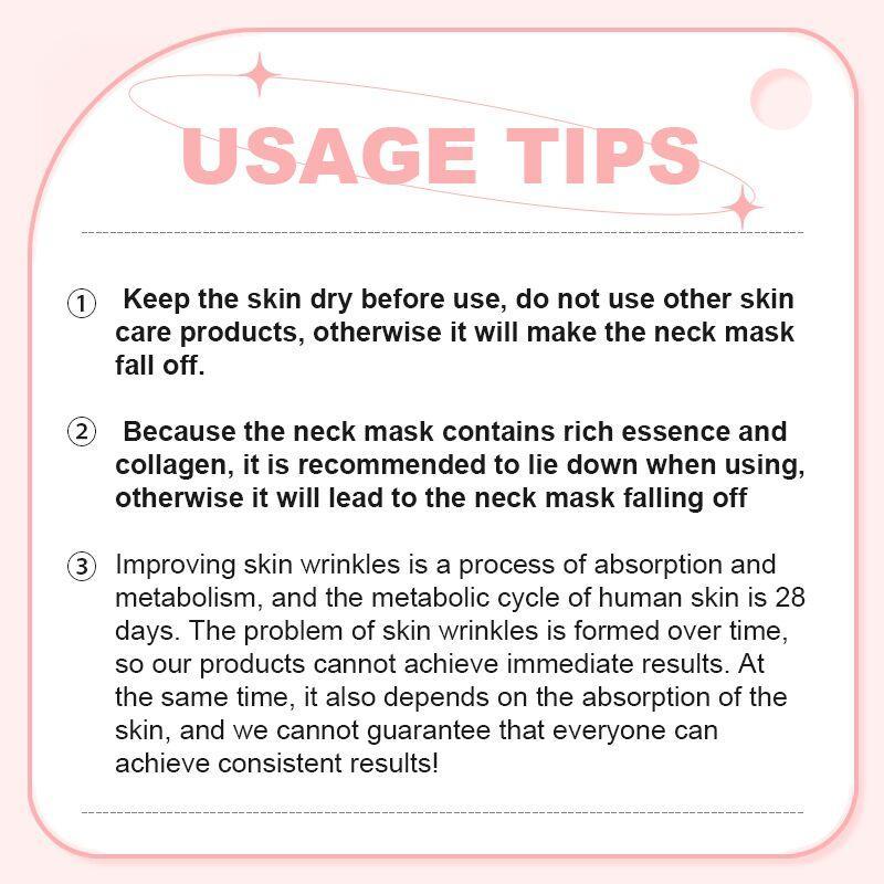 Collagen Neck Mask, 1 Box Moisturizing & Tightening Neck Mask, Firming and Smoothing Neck Mask, Deep Care Neck Products for Women