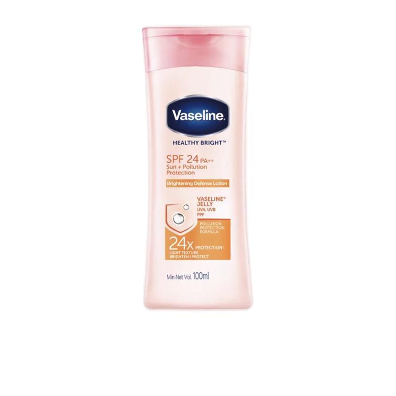 Vaseline Healthy Bright Sunscreen Lotion with SPF24 and Pollution Protection, 100ml, 2 Count - Body Care Radiant Uv