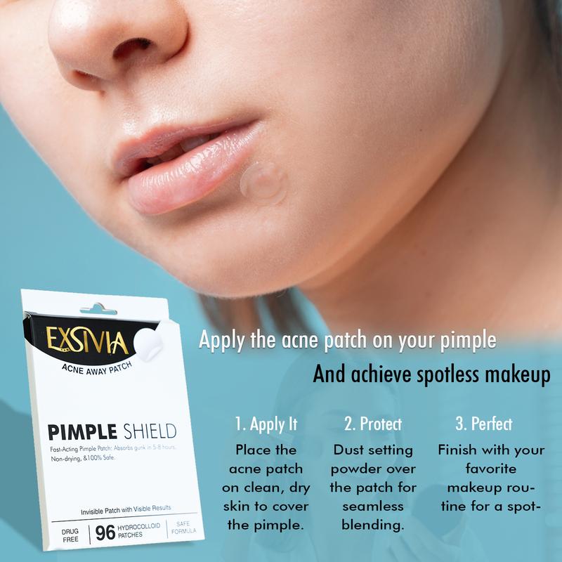 Acne Pimple Patches, Ultra Thin Gentle Blemish & Zit Covers, Natural and optimal Healing, Suitable for All Skin Types, 96 Hydrocolloid Patches