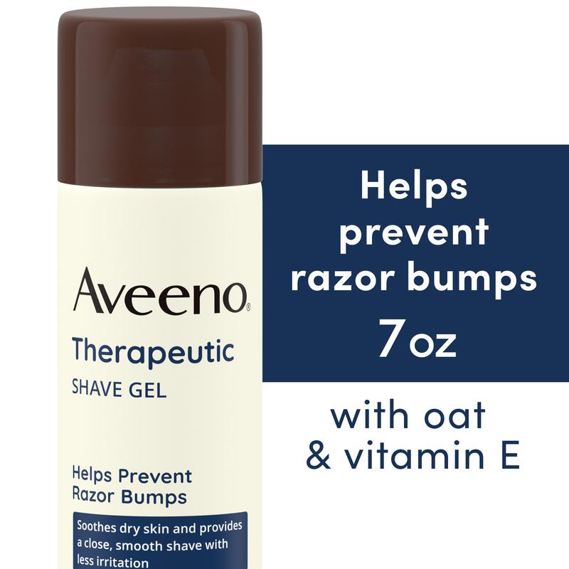 Aveeno Therapeutic Shave Gel with Oat and Vitamin E to Help Prevent Razor Bumps, Soothes Dry Skin and Provides a Close, Smooth Shave with Less Irritation, Fragrance-Free, 7 oz Aftershave Foam