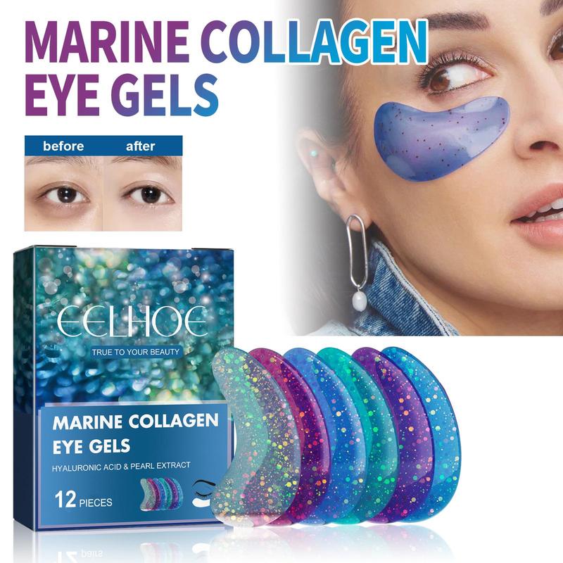 Marine Collagen Eye Gel Patches, 12pcs box Moisturizing Eye Mask, Eye Care Product for Women & Men