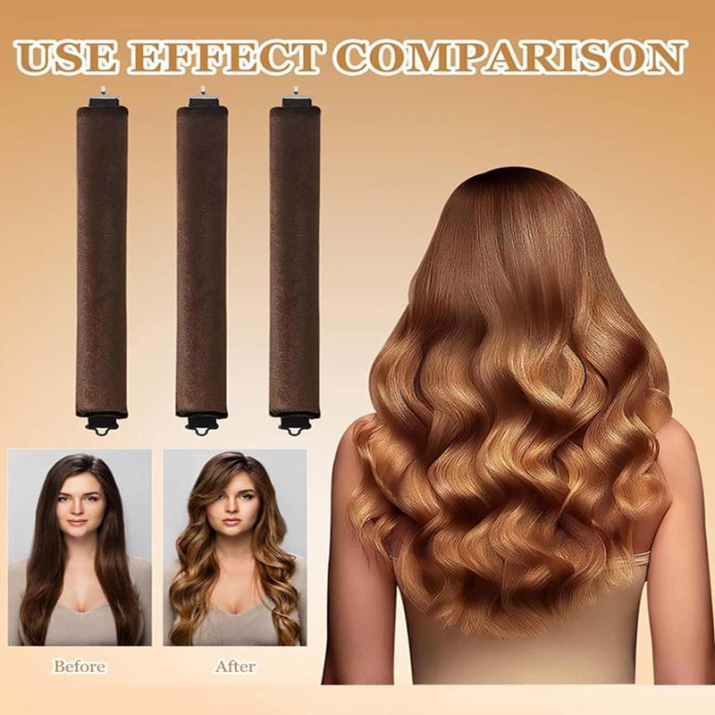 Heatless Hair Curler Set, 7 Counts set No Heat Overnight Hair Curler with Headscarf & Comb & Clip, Professional Hair Styling Tools for Home & Salon Use, Christmas Gift