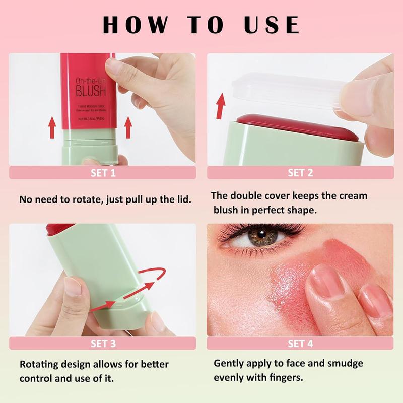 Multi-Use Blush Stick – Waterproof & Long-Lasting Tinted Moisturizer for Cheeks, Lips, and Eyes – Lightweight, Smooth Blending Formula for a Natural, Radiant Finish