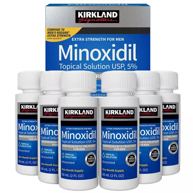 Kirkland Minoxidil 5% Extra Strength 1, 3, 6, 12 Months Supply Men Hair Regrowth (New Packaging)  Hair Care Comfort Serum