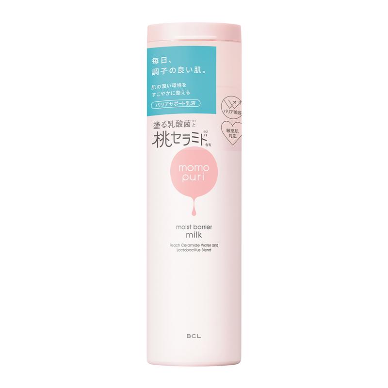 BCL - Momo Puri Moist Barrier Milk 150ml | BARRIER ENHANCING EMULSION WITH JAPANESE PEACH CERAMIDE WATER, MADE IN JAPAN