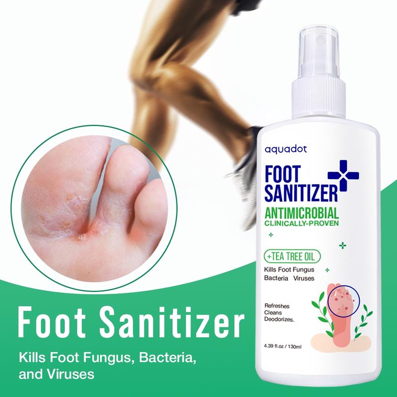 Tea Tree Oil Foot Sanitizer Spray for Athlete's Foot, Dry Cracked Feet, Nail Fungus, Jock Itch, Ringworm, Cracked Heels, and Itchy Skin | Foot Spray