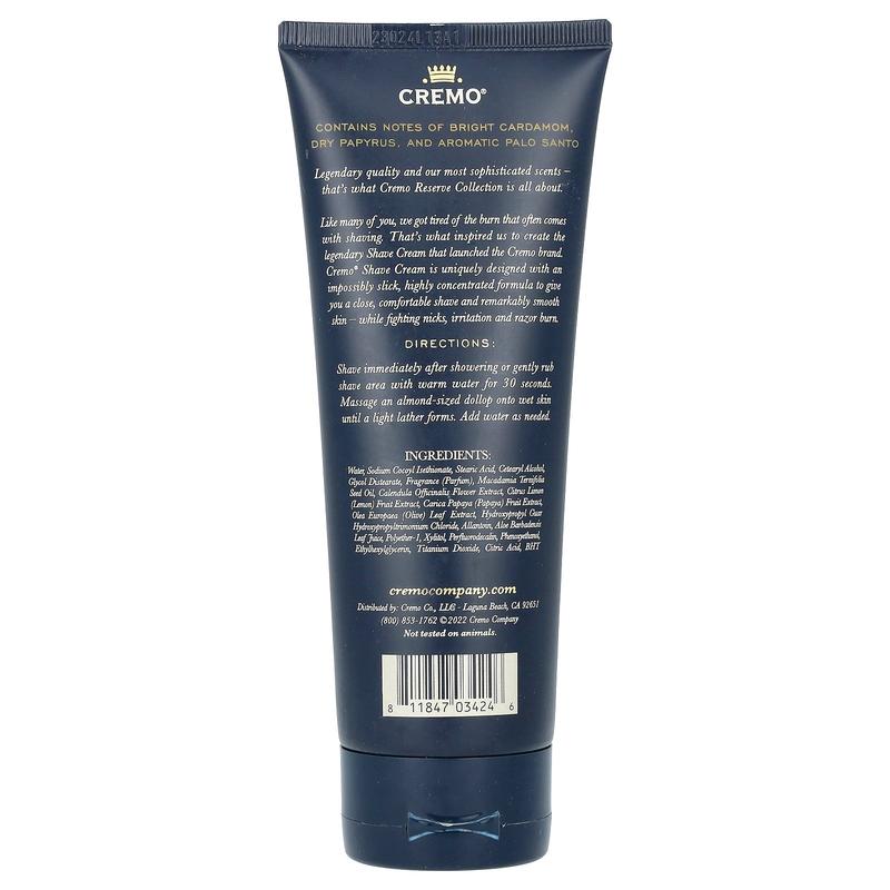 Cremo Reserve Collection, Shave Cream, Palo Santo, 6 fl oz (177 ml)